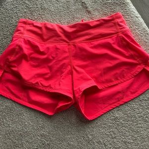 Hot pink LuLulemon speed shorts